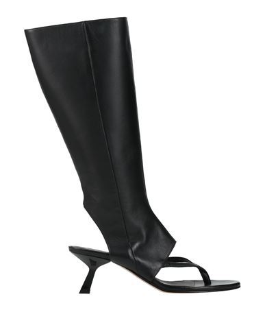 Alohas Woman Boot Black Size 7.5 Leather In Black