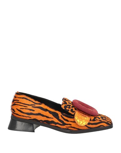 Vicenza ) Woman Loafers Orange Size 8 Leather In Orange
