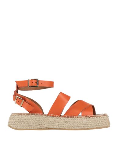 Alohas Woman Espadrilles Orange Size 6 Leather