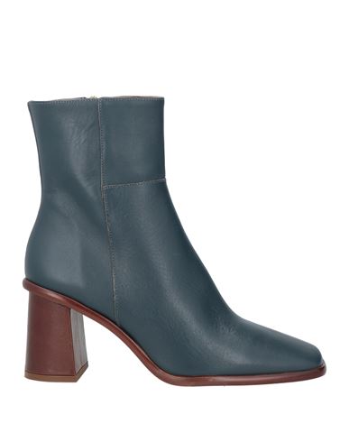 Alohas Woman Ankle Boots Navy Size 6.5 Leather In Green