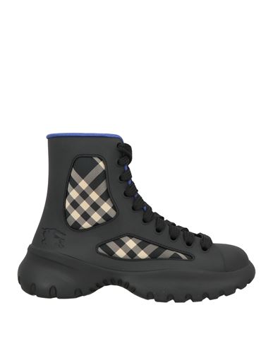 Burberry Boulder Checkered Rubber Boots In Black
