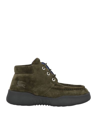 Burberry Man Ankle Boots Military Green Size 8 Leather