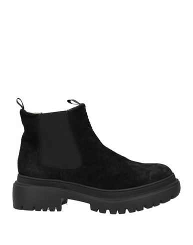 Pollini Woman Ankle Boots Black Size 11 Leather In Black