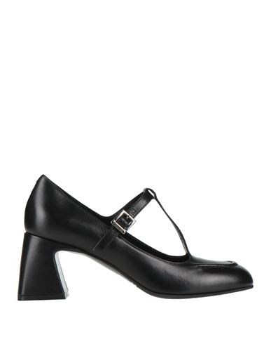 Pollini Woman Pumps Black Size 8 Leather In Black