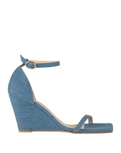 Alohas Woman Sandals Slate Blue Size 7.5 Textile Fibers In Blue