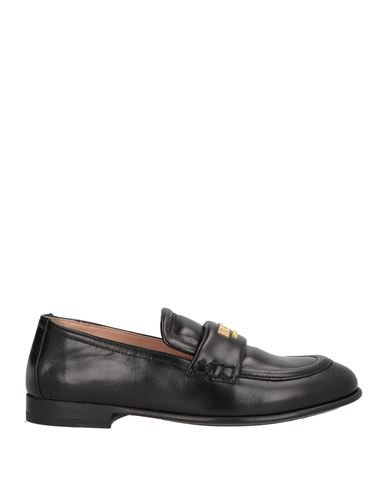 Moschino Leather Loafer Stitched Moc Polished In Black