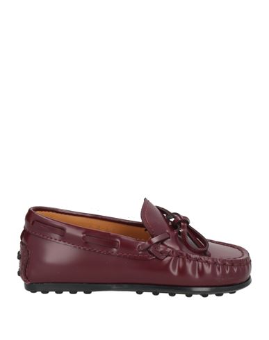 Tod's Babies'  Junior Toddler Girl Loafers Burgundy Size 10c Leather