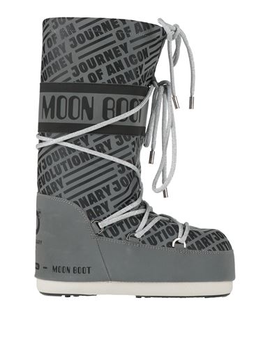 Moon Boot Woman Boot Silver Size 4.5-7 Textile Fibers In Gray