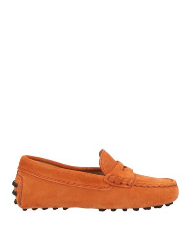 Tod's Junior Toddler Girl Loafers Orange Size 10c Leather In Orange
