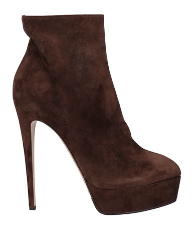 Le Silla Woman Ankle Boots Chocolate Brown Size 10 Leather In Brown