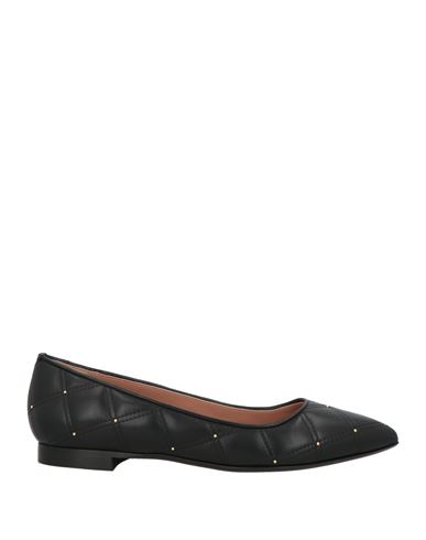 Pollini Woman Ballet Flats Black Size 8 Leather In Black