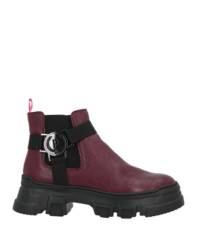 Pollini Woman Ankle Boots Burgundy Size 6 Calfskin In Burgundy