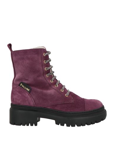Pollini Woman Ankle Boots Plum Size 8 Leather In Purple