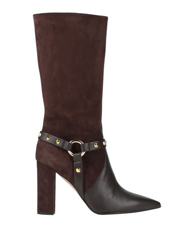 Le Fabian Woman Boot Dark Brown Size 11 Leather In Brown