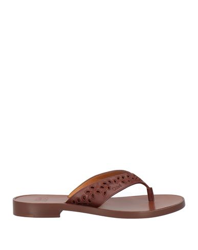 Chloe X Eres Chloé X Eres Woman Thong Sandal Brown Size 8 Leather In Brown
