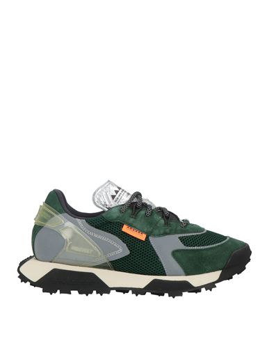 Run Of Man Sneakers Dark Green Size 12 Leather, Textile Fibers In Green