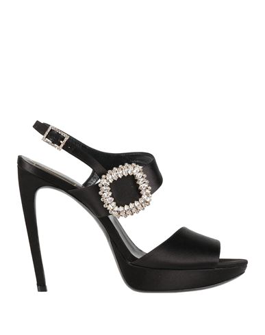 Roger Vivier Woman Sandals Black Size 6.5 Textile Fibers In Black