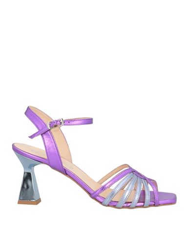 Le Pepite Woman Sandals Purple Size 7 Leather In Purple