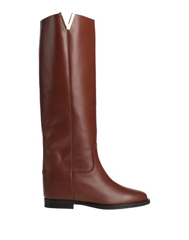Via Roma 15 Woman Boot Tan Size 5 Leather In Brown