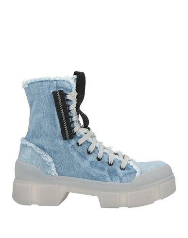Vic Matie Vic Matiē Woman Ankle Boots Blue Size 6 Textile Fibers In Blue