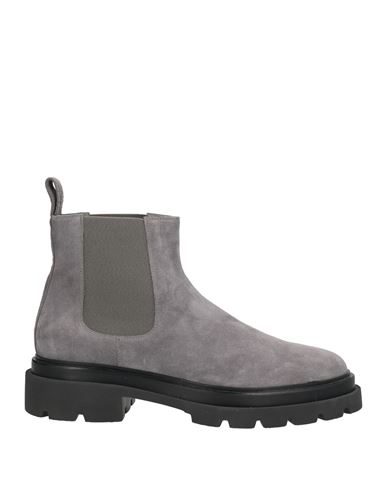 Santoni Woman Ankle Boots Grey Size 11 Leather In Gray