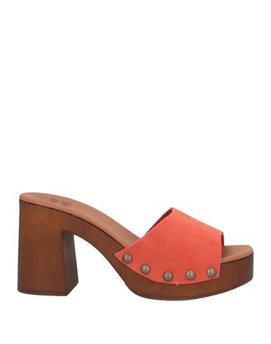 Mare E Mare Woman Mules & Clogs Orange Size 10 Leather In Brown