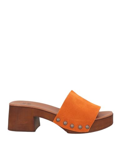 Mare E Mare Woman Mules & Clogs Orange Size 5 Leather In Orange