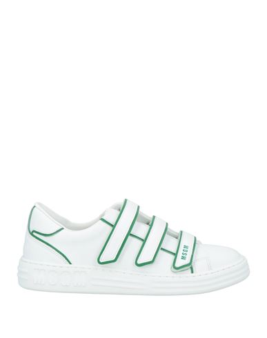 Msgm Man Sneakers White Size 9 Leather In White