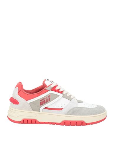 Msgm Man Sneakers White Size 9 Leather, Synthetisches Material In White