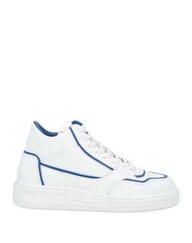 Msgm Woman Sneakers White Size 7 Leather In White