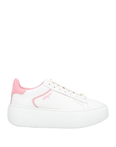 Msgm Woman Sneakers White Size 7 Leather In Multi