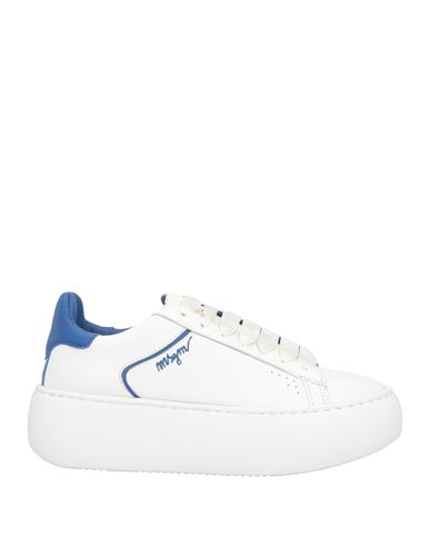 Msgm Woman Sneakers White Size 7 Leather In White