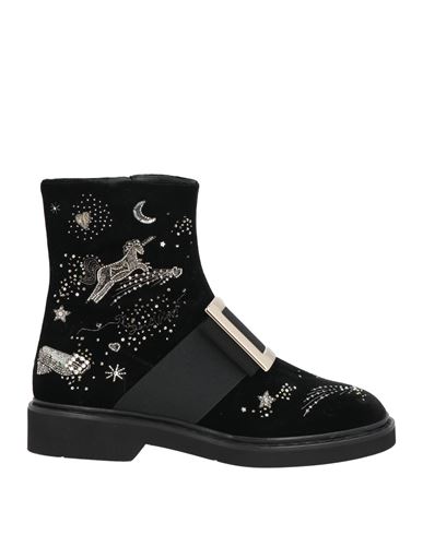 Roger Vivier Woman Ankle Boots Black Size 8 Textile Fibers In Black