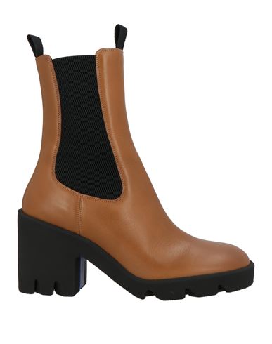 Burberry Woman Ankle Boots Tan Size 10 Leather In Brown