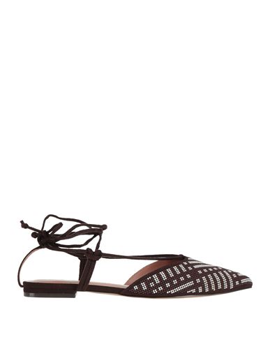 Max & Co . Woman Ballet Flats Chocolate Brown Size 8 Textile Fibers In Brown