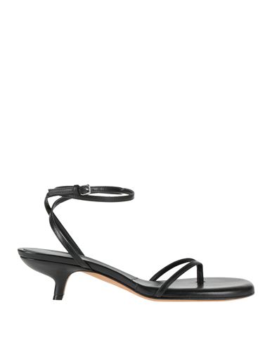 Sportmax Woman Thong Sandal Black Size 10 Leather In Black