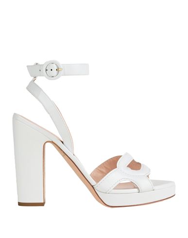Rupert Sanderson Woman Sandals White Size 10 Calfskin In White