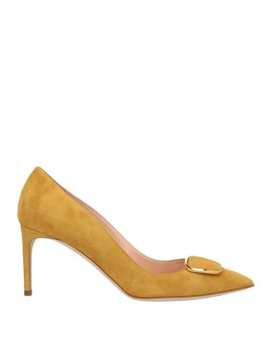 Rupert Sanderson Woman Pumps Mustard Size 8 Leather In Gold