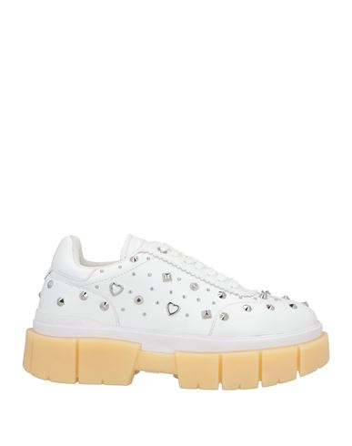 Love Moschino Woman Sneakers White Size 8 Calfskin In White