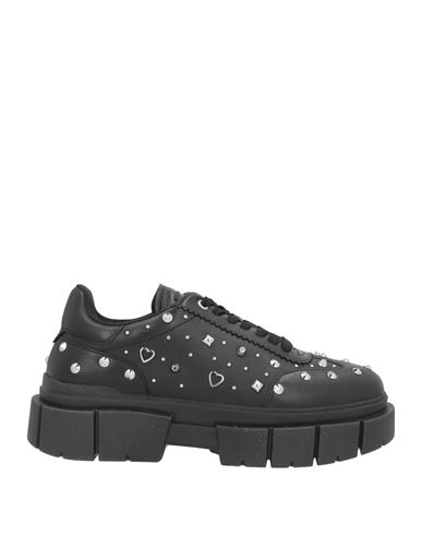Love Moschino Woman Sneakers Black Size 5 Calfskin In Black