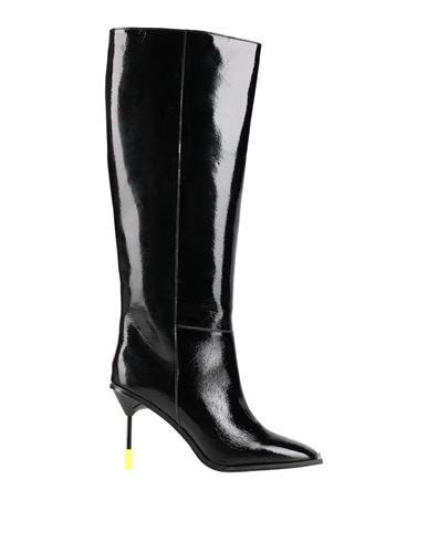 Msgm Woman Boot Black Size 10 Leather In Black