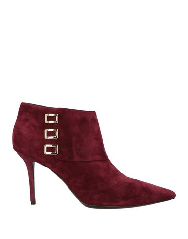 Roger Vivier Woman Ankle Boots Garnet Size 7.5 Leather In Red