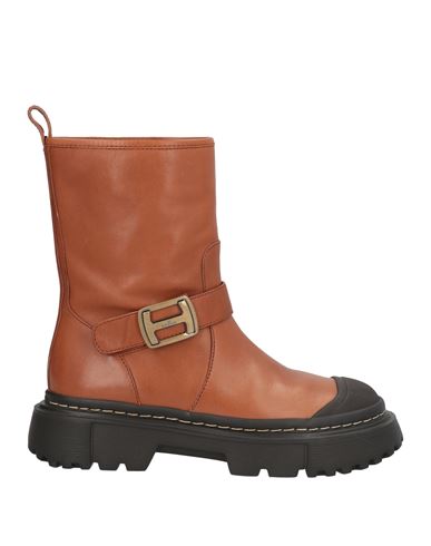 Hogan Woman Ankle Boots Brown Size 8 Leather In Brown