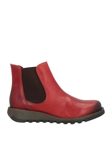 Fly London Woman Ankle Boots Red Size 11 Leather In Red