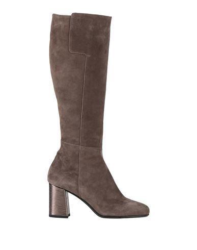 Scolaro Woman Boot Grey Size 7 Leather In Brown