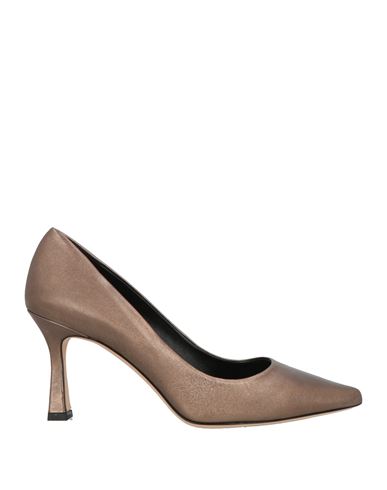 The Seller Woman Pumps Taupe Size 9 Leather In Gray
