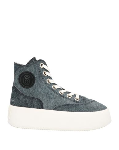 Mm6 Maison Margiela Woman Sneakers Blue Size 7 Leather In Gray