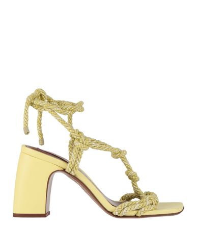 Zimmermann Woman Sandals Pastel Yellow Size 10 Textile Fibers In Gold