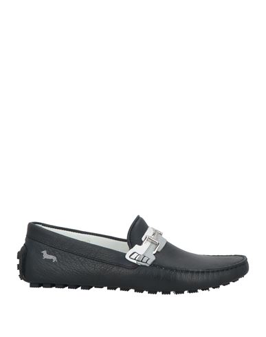 Harmont & Blaine Man Loafers Midnight Blue Size 8 Leather In Black