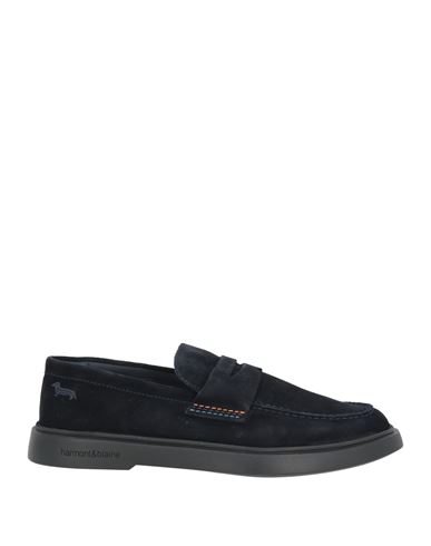 Harmont & Blaine Man Loafers Midnight Blue Size 9 Leather In Blue